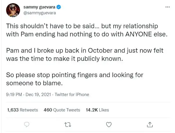 Sammy guevara tweet tay conti